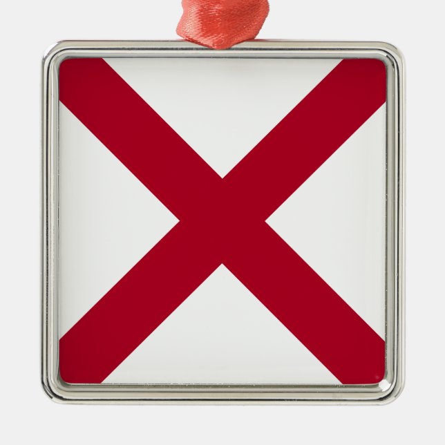Adorno Metálico Alabama: Bandera de St Andrew Crimson (Frente)