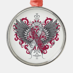 Adorno Metálico Alas frescas del cáncer de garganta