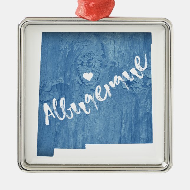 Adorno Metálico Albuquerque Nuevo México Grano de madera (Frente)