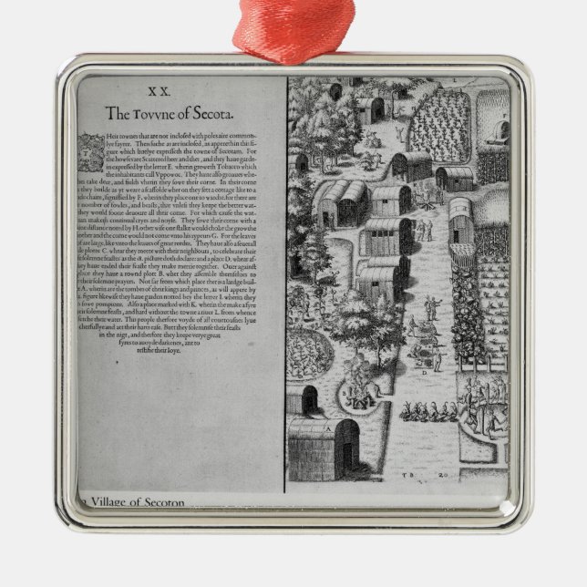 Adorno Metálico Aldea india de Secoton (Frente)