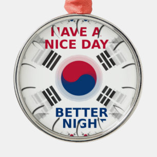 Adorno Metálico Alegre diseño de arte de bandera coreana "Ten un b