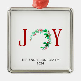 Adorno Metálico Alegre Navidades mitad Wreath Holiday Watercolor