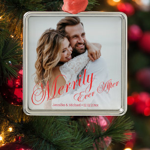 Adorno Metálico alegre para siempre después de recién casados foto