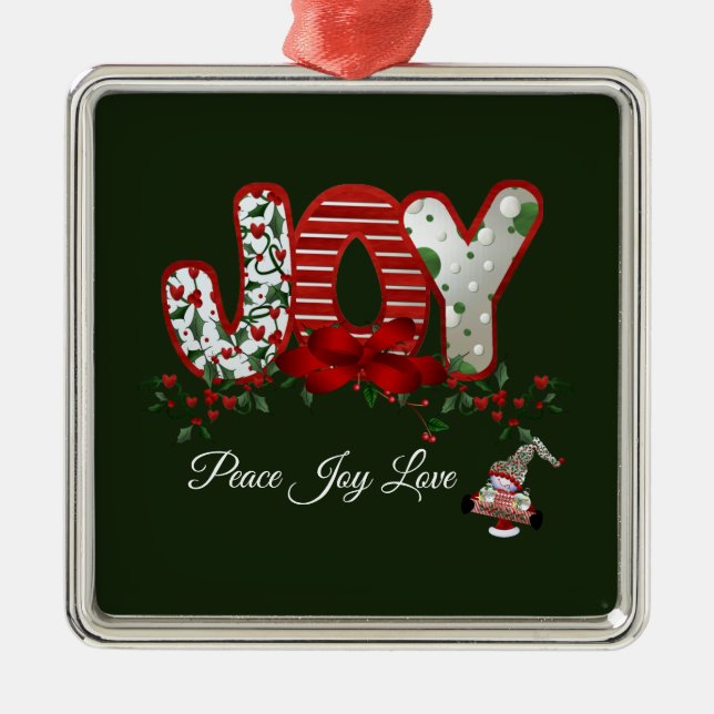 Adorno Metálico Alegría de los navidades (Frente)