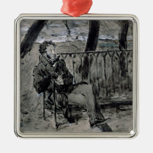 Adorno Metálico Alexander Pushkin en un parque, 1899