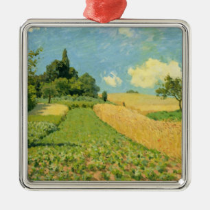 Adorno Metálico Alfred Sisley el el campo de maíz