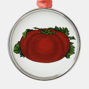 Adorno Metálico Alimentos antiguos, tomate maduro, verduras y frut