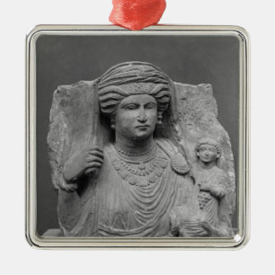 Adorno Metálico Alivio funerario de la madre y del niño de