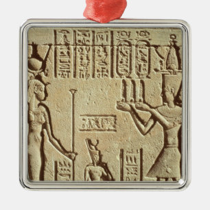 Adorno Metálico Alivio que representa a un pharaoh