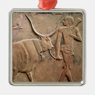 Adorno Metálico Alivio que representa la vaca principal campesina