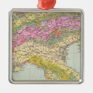 Adorno Metálico Alpenlander - Atlas Mapa de los Alpes