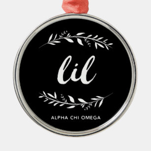 Adorno Metálico Alpha Chi Omega Corona pequeña