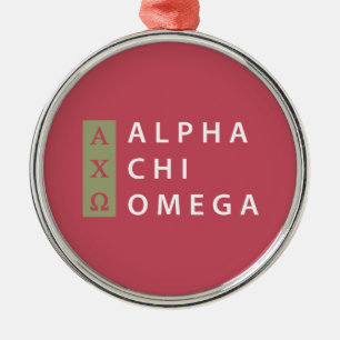 Adorno Metálico Alpha Chi Omega Logotipo apilado