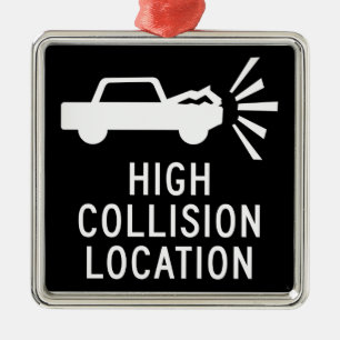 Adorno Metálico Alta ubicación de la colisión, señal de tráfic