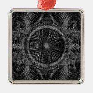 Adorno Metálico Altavoces de música en blanco y negro