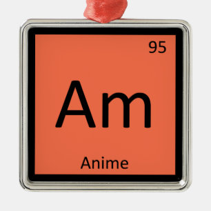 Adorno Metálico Am - Tabla Periódica de Química Animación Anime
