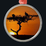 Adorno Metálico Amanecer en Masai Mara, Kenia<br><div class="desc">Típico amanecer en Kenia. Las imágenes muestran dos buitres en una acacia paraguas.</div>