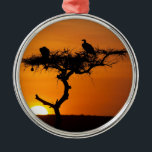 Adorno Metálico Amanecer en Masai Mara, Kenia<br><div class="desc">Típico amanecer en Kenia. Las imágenes muestran dos buitres en una acacia paraguas.</div>