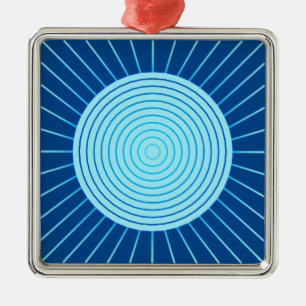 Adorno Metálico Amanecer geométrico moderno - Azul cobalto y Aqua