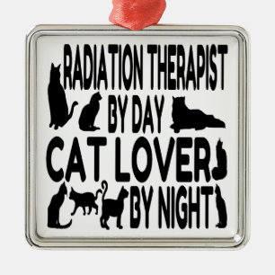 Adorno Metálico Amante del gato del terapeuta de la radiación