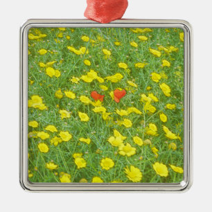 Adorno Metálico Amapolas acuarela