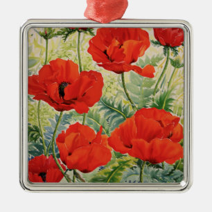 Adorno Metálico Amapolas rojas grandes