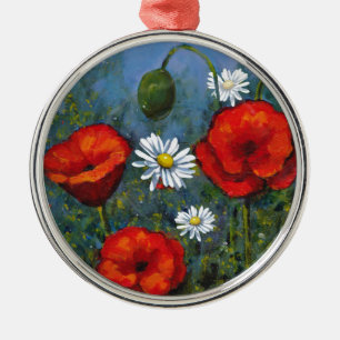 Adorno Metálico Amapolas y margaritas: Arte floral, flores
