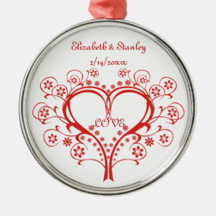 Adorno Metálico Amar a Swirl Heart Valentine Día personalizado ado