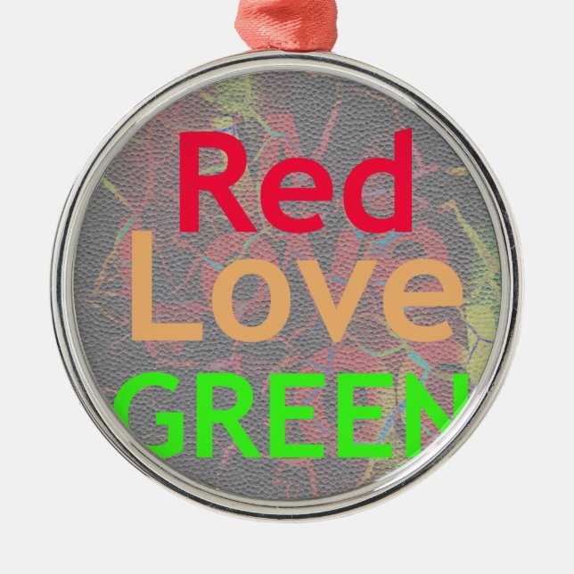 ADORNO METÁLICO AMAR EL ORO ROJO VERDE (Frente)