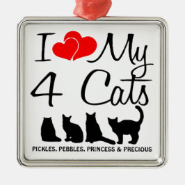 Adorno Metálico Amar mis cuatro gatos