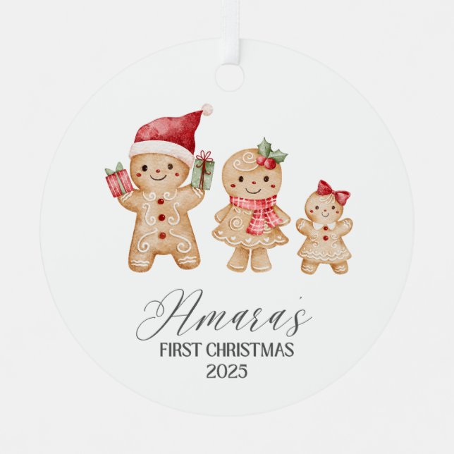 Adorno Metálico Amara Personalized Baby's First Christmas (Anverso)