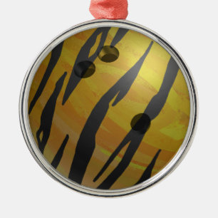 Adorno Metálico Amarillo del tigre de la bola de bolos