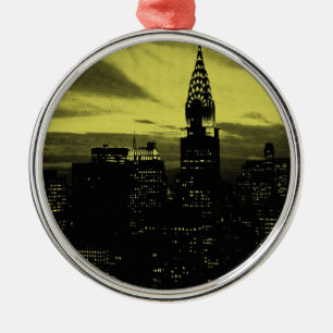 Adorno Metálico Amarillo dorado de Nueva York