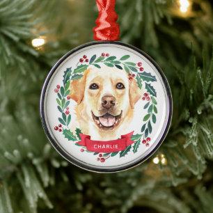 Adorno Metálico Amarillo Labrador Retriever Navidad Amante de los 