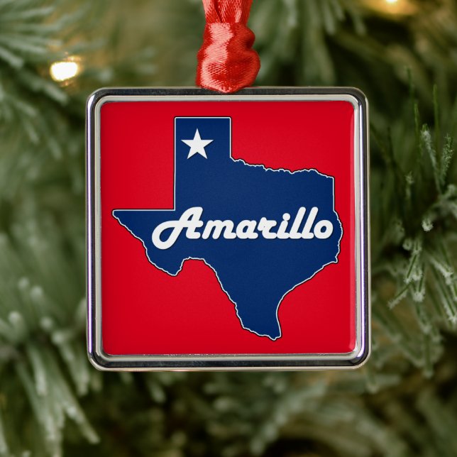 Adorno Metálico Amarillo Texas Lone Star State Map Navidades Texti (Árbol)