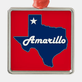 Adorno Metálico Amarillo Texas Lone Star State Map Navidades Texti