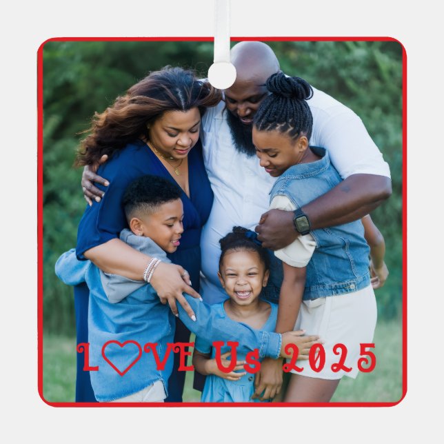 Adorno Metálico "AME A NOSOTROS". Foto familiar PERSONALIZADA (Anverso)