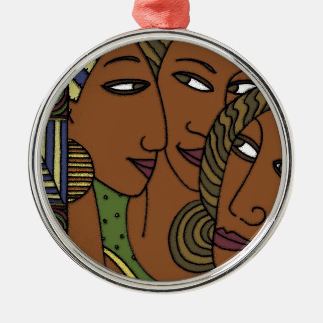 Adorno Metálico Amigos afroamericanos de la hermana de las mujeres (Frente)