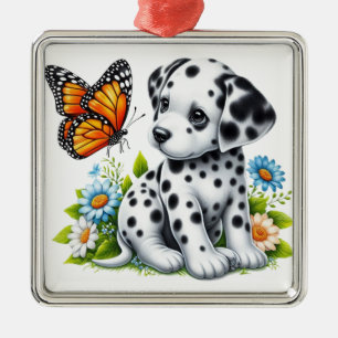Adorno Metálico Amigos de Cute Dalmatian/Butterfly