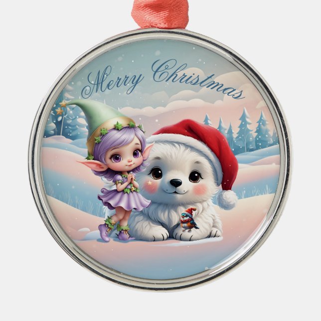 Adorno Metálico Amigos en un mundo de fantasía. (Frente)