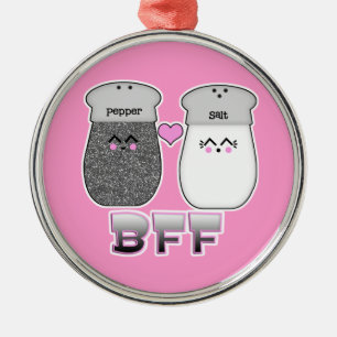 Adorno Metálico Amigos Kawaii Sal y Pimienta