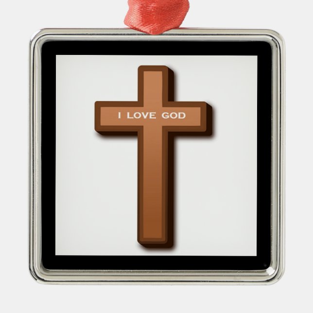 ADORNO METÁLICO "AMO A DIOS" CRUZ (Frente)