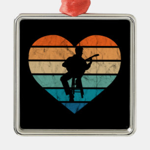 Adorno Metálico Amo A Los Guitaristas Con Guitarra Acústica