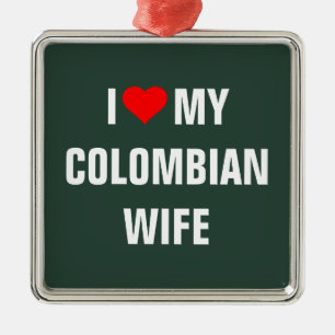 Adorno Metálico "Amo a mi esposa colombiana"