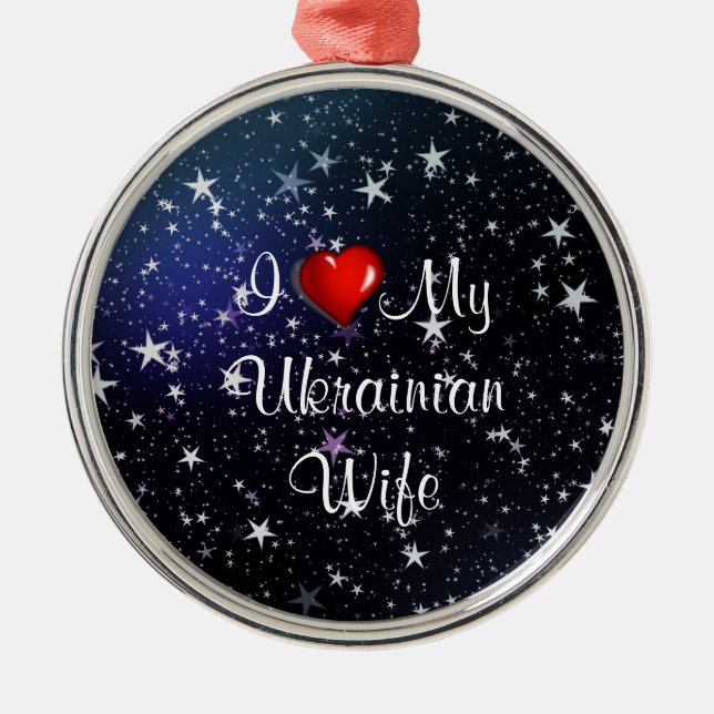 Adorno Metálico Amo a mi esposa ucraniana (Frente)