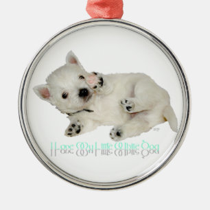 Adorno Metálico Amo a mi pequeño perro blanco - cachorro Westie
