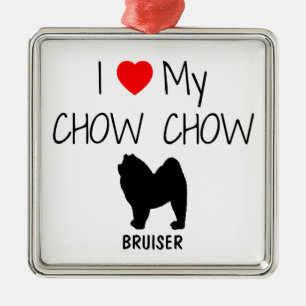 Adorno Metálico Amo A Mi Perro Chow Chow