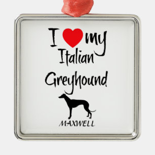 Adorno Metálico Amo A Mi Perro Griego Italiano