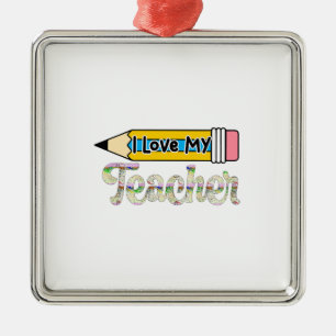 Adorno Metálico Amo A Mi Profesor