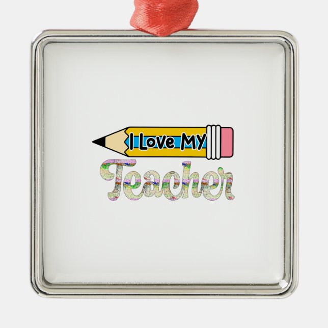 Adorno Metálico Amo A Mi Profesor (Frente)